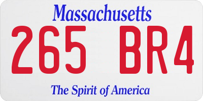 MA license plate 265BR4
