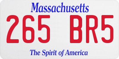 MA license plate 265BR5
