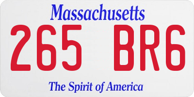 MA license plate 265BR6