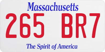 MA license plate 265BR7