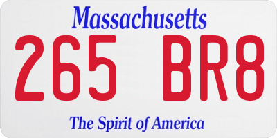 MA license plate 265BR8
