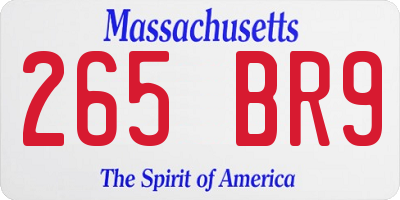 MA license plate 265BR9