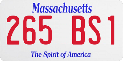 MA license plate 265BS1