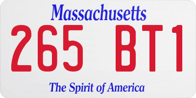 MA license plate 265BT1