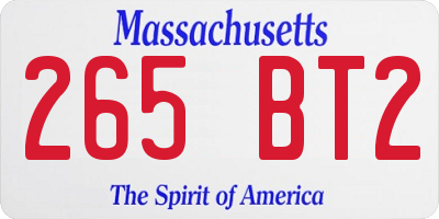 MA license plate 265BT2