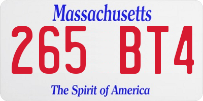 MA license plate 265BT4
