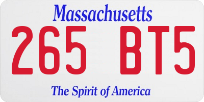 MA license plate 265BT5
