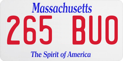 MA license plate 265BU0