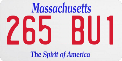 MA license plate 265BU1