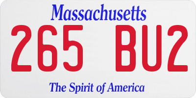 MA license plate 265BU2
