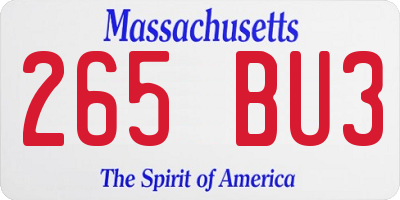 MA license plate 265BU3
