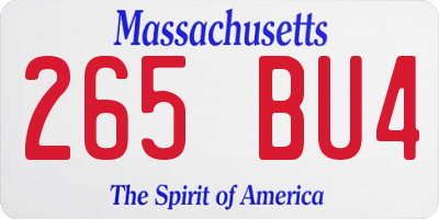 MA license plate 265BU4