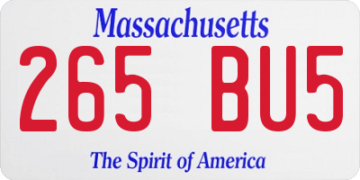 MA license plate 265BU5