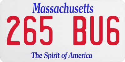 MA license plate 265BU6