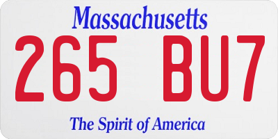 MA license plate 265BU7