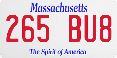 MA license plate 265BU8