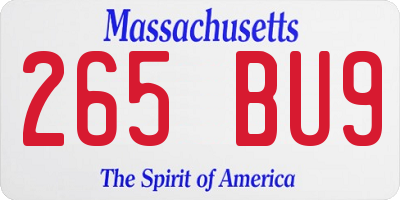 MA license plate 265BU9