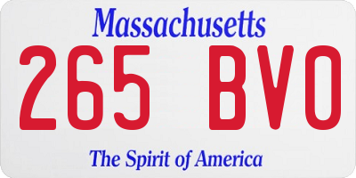 MA license plate 265BV0