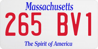 MA license plate 265BV1