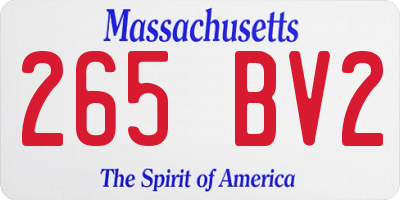 MA license plate 265BV2