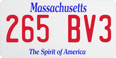 MA license plate 265BV3