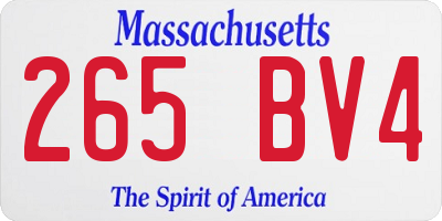 MA license plate 265BV4
