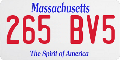 MA license plate 265BV5