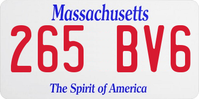 MA license plate 265BV6