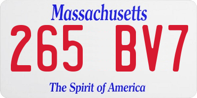 MA license plate 265BV7