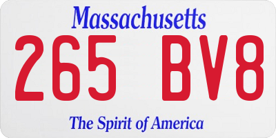 MA license plate 265BV8