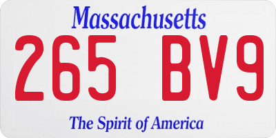 MA license plate 265BV9