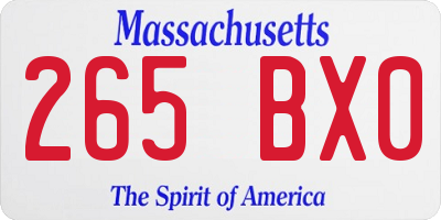 MA license plate 265BX0