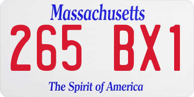 MA license plate 265BX1