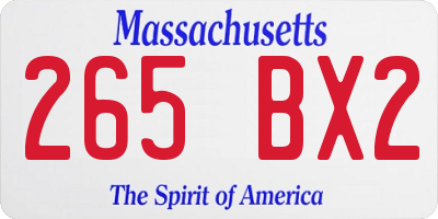 MA license plate 265BX2