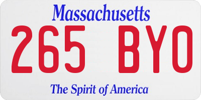 MA license plate 265BY0