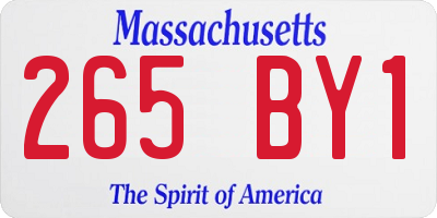MA license plate 265BY1