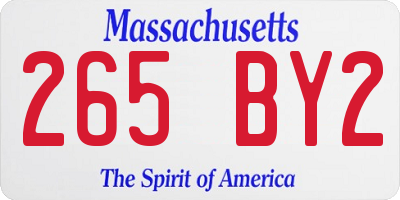MA license plate 265BY2