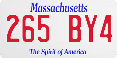 MA license plate 265BY4