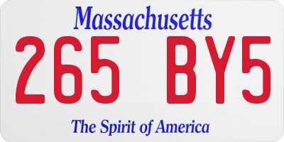 MA license plate 265BY5
