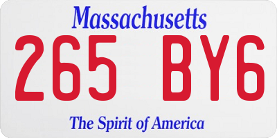 MA license plate 265BY6