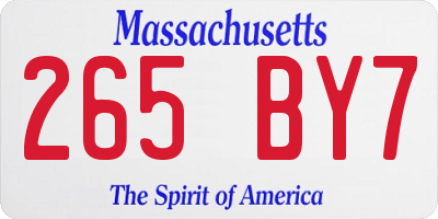 MA license plate 265BY7