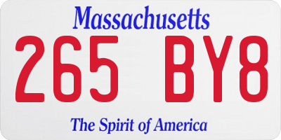 MA license plate 265BY8