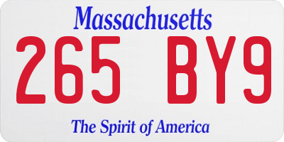 MA license plate 265BY9