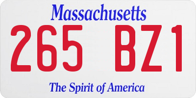 MA license plate 265BZ1