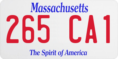 MA license plate 265CA1