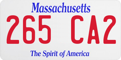 MA license plate 265CA2