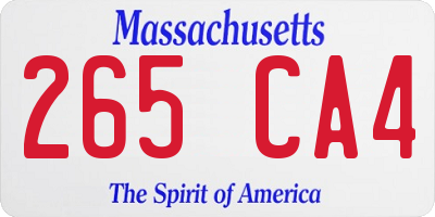 MA license plate 265CA4