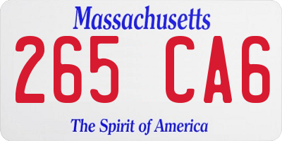 MA license plate 265CA6