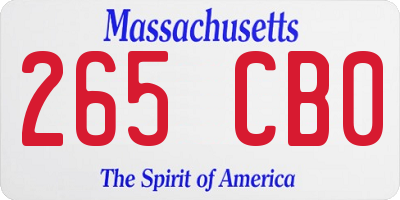 MA license plate 265CB0