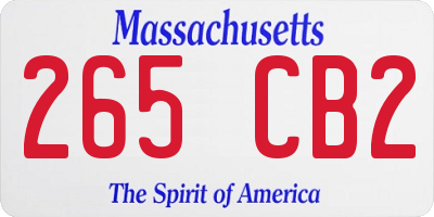 MA license plate 265CB2